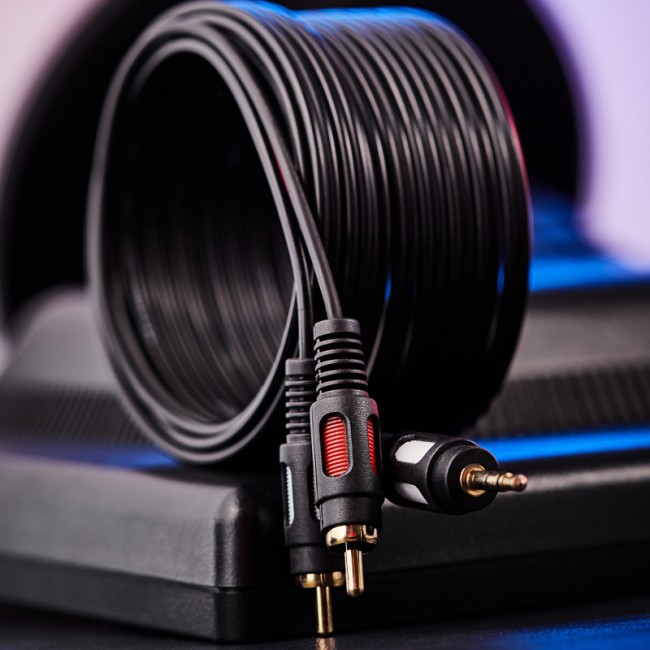 Шнур Стерео 3,5мм - 2 RCA, 5м, Gold REXANT Шнур Стерео 3,5мм - 2 RCA, 5м, Gold REXANT