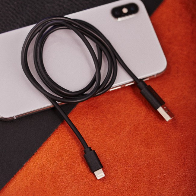 Кабель USB-Lightning для iPhone/PVC/black/1m/REXANT