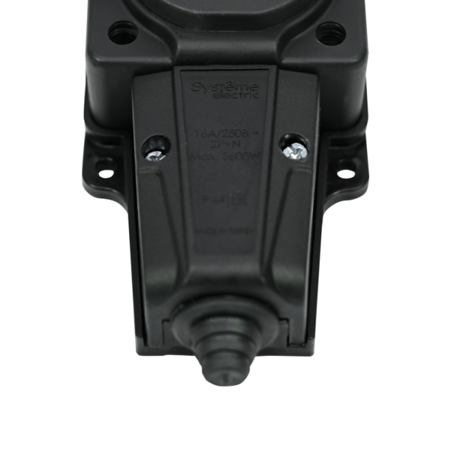 Колодка удлинителя 3-м MultiSet 16А 250В IP44 с заземл. каучук черн. SE MST4103BK