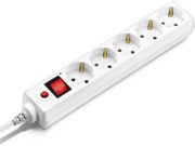 Удлинитель с сетевым фильтром 5х1.8м с заземл. 10А IP20 500SH-1.8-W 2.2кВт CCA бел. BURO 992284 Удлинитель с сетевым фильтром 5х1.8м с заземл. 10А IP20 500SH-1.8-W 2.2кВт CCA бел. BURO 992284