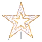 Светодиодная фигура Звезда 80 см, 80 светодиодов, с трубой и подвесом, цвет свечения теплый белый/белый NEON-NIGHT Светодиодная фигура Звезда 80 см, 80 светодиодов, с трубой и подвесом, цвет свечения теплый белый/белый NEON-NIGHT