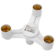 Разветвитель цокольный Е27-3хЕ27 белый REXANT Разветвитель цокольный Е27-3хЕ27 белый REXANT