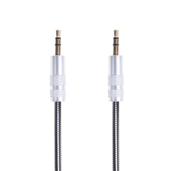 AUX-кабель в гибкой металлической оплетке 3.5 мм 1 м REXANT