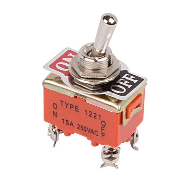 Тумблер 250V 15А (4c) ON-OFF двухполюсный  (KN-201)  REXANT (в упак. 1шт.)