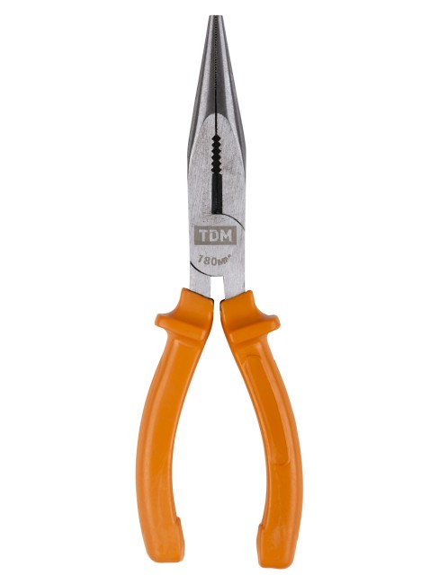 Длинногубцы (тонкогубцы), с пластиковыми рукоятками, углеродистая сталь, 180 мм, серия "Гранит" TDM