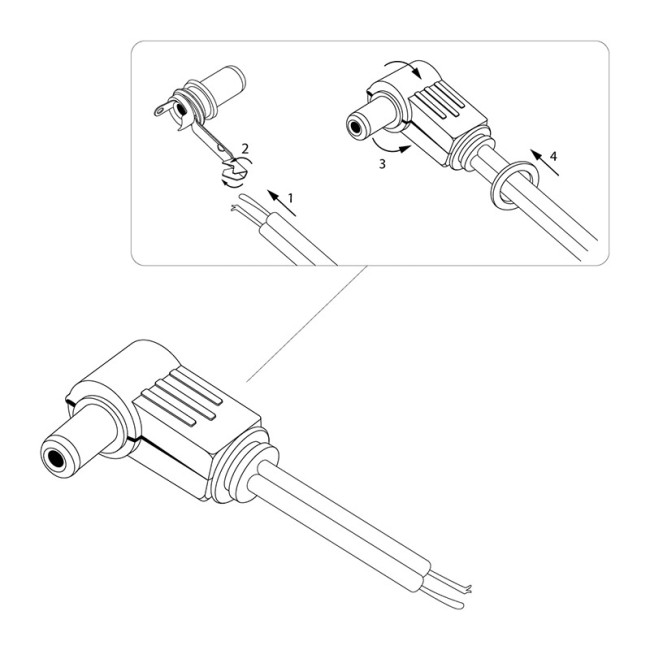 Разъем питания DC штекер 2,1х5,5мм угловой REXANT Разъем питания DC штекер 2,1х5,5мм угловой REXANT