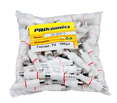 TV-разъем гнездо без пайки белый PROconnect