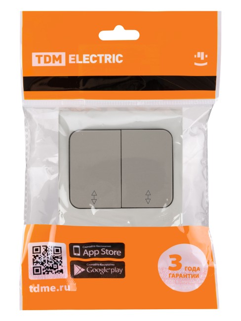 Переключатель на 2 направления 2-кл. скрытой установки IP54 10А серый "Вуокса" TDM Переключатель на 2 направления 2-кл. скрытой установки IP54 10А серый "Вуокса" TDM