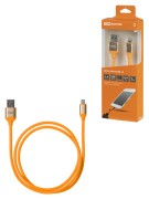 Дата-кабель, ДК 15, USB - Lightning, 1 м, силиконовая оплетка, оранжевый, TDM Дата-кабель, ДК 15, USB - Lightning, 1 м, силиконовая оплетка, оранжевый, TDM