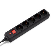 Удлинитель с сетевым фильтром 5х1.8м с заземл. 10А IP20 500SH-1.8-B 2.2кВт CCA черн. BURO 992289 Удлинитель с сетевым фильтром 5х1.8м с заземл. 10А IP20 500SH-1.8-B 2.2кВт CCA черн. BURO 992289
