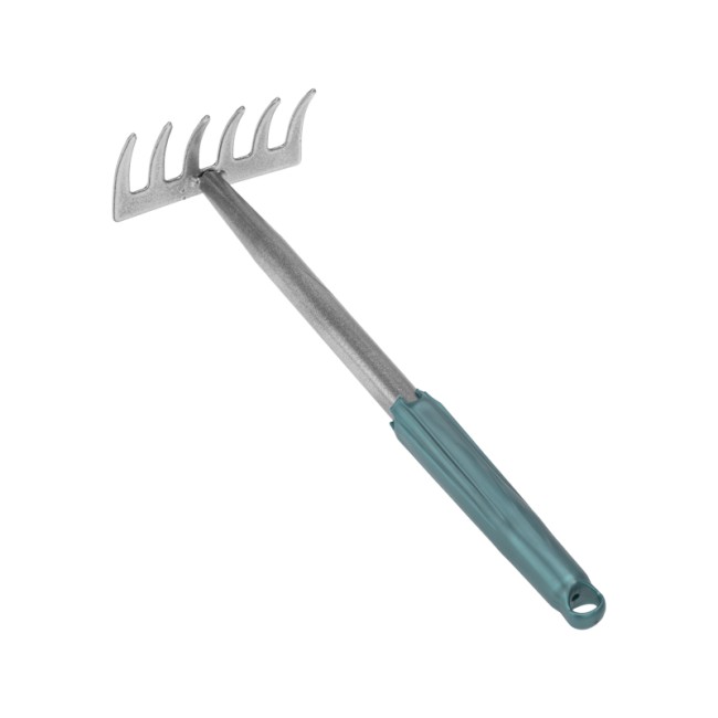 Грабли 6 прямых зубьев с цельнометаллической ручкой, покрытой пластиком ЧЕТЫРЕ СЕЗОНА