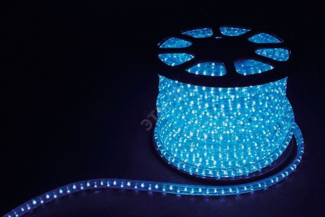 Дюралайт светодиодный LEDх36/м синий двухжильный кратно 2м бухта 100м