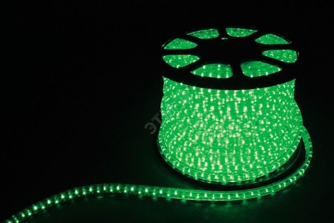 Дюралайт светодиодный LEDх72/м зеленый трехжильный кратно 2м бухта 50м