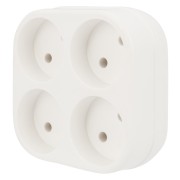Четверник электрический 6А без заземления, белый REXANT