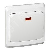 ЭТЮД Выключатель одноклавишный скрытый с индикацией белый ЭТЮД Выключатель одноклавишный скрытый с индикацией белый