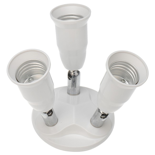Разветвитель цокольный Е27-3хЕ27 (поворотный цоколь) белый REXANT