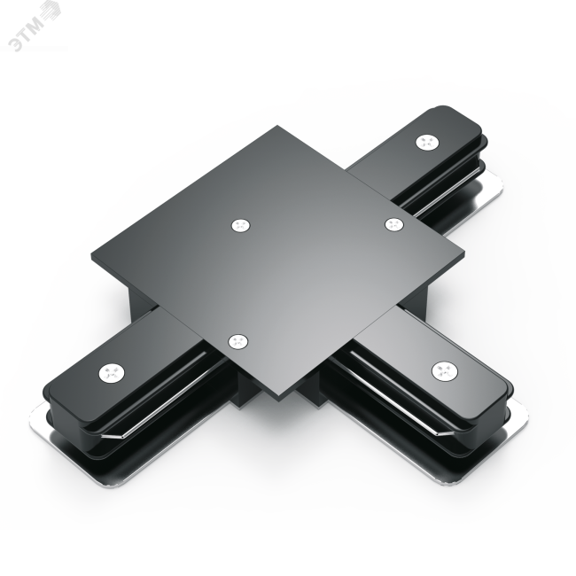 Коннектор однофазный для встраиваемых трековых шинопроводов (T) черный Track Gauss