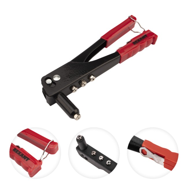 Заклепочник, 2,4-4,8мм, 240мм, 60 заклепок в комплекте REXANT Заклепочник, 2,4-4,8мм, 240мм, 60 заклепок в комплекте REXANT