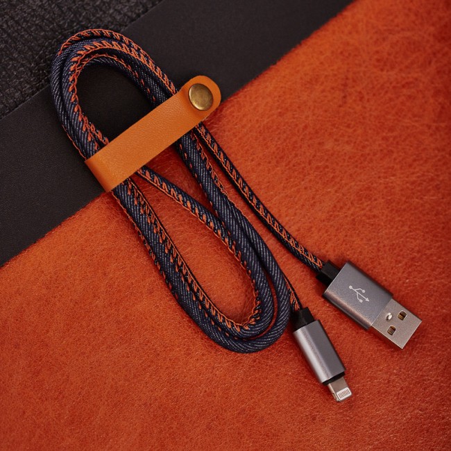 Кабель USB-Lightning для iPhone/2,4A/nylon/denim/1m/REXANT Кабель USB-Lightning для iPhone/2,4A/nylon/denim/1m/REXANT