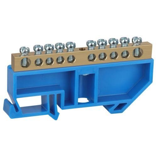 Шина N "ноль" на DIN-изол. ШНИ-6х9-10-Д NO-222-46 син. ЭРА Б0033427 Шина N "ноль" на DIN-изол. ШНИ-6х9-10-Д NO-222-46 син. ЭРА Б0033427