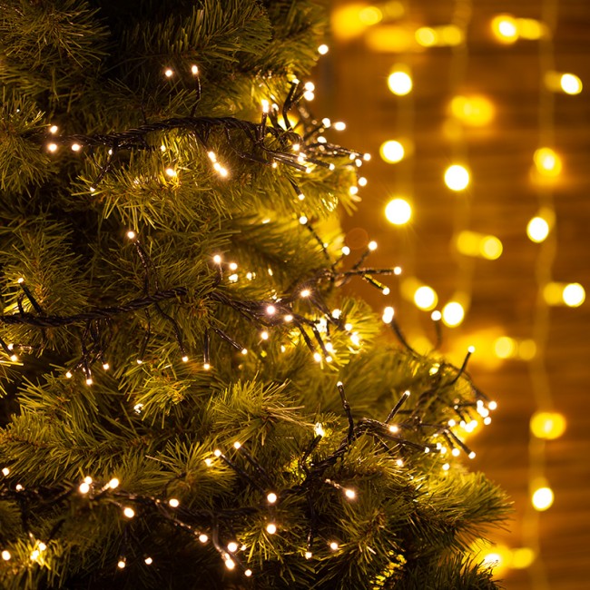 Гирлянда Кластер LED 3 м, темно-зеленый ПВХ IP20, 288 диодов, цвет теплый белый