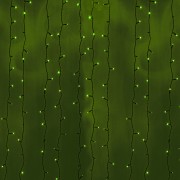 Гирлянда Светодиодный Дождь 2х3м, постоянное свечение, черный провод, 230 В, диоды ЗЕЛЁНЫЕ (шнур питания в комплекте)