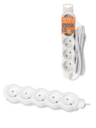 Удлинитель бытовой "Люкс" УЛ03В выкл, 3 гнезда, 5м, с/з, с з/ш, ПВС 3х1мм2 16А/250В бело-серый TDM Удлинитель бытовой "Люкс" УЛ03В выкл, 3 гнезда, 5м, с/з, с з/ш, ПВС 3х1мм2 16А/250В бело-серый TDM