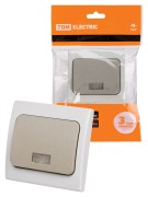 Выключатель 1-кл. с подсветкой скрытой установки IP54 10А серый "Вуокса" TDM Выключатель 1-кл. с подсветкой скрытой установки IP54 10А серый "Вуокса" TDM