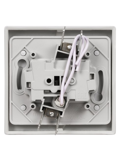 Выключатель 1-кл. с подсветкой скрытой установки IP54 10А серый "Вуокса" TDM Выключатель 1-кл. с подсветкой скрытой установки IP54 10А серый "Вуокса" TDM