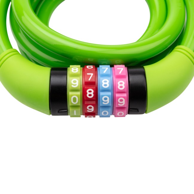Тросовый кодовый замок взломостойкий для велосипедов и колясок 150 см зеленый