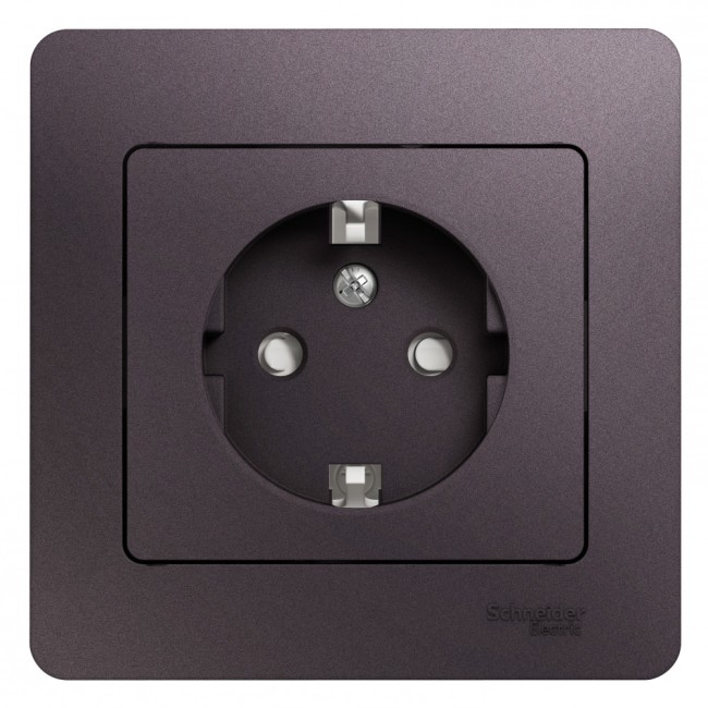 GLOSSA розетка с заземлением со шторками в сборе сиреневый туман GLOSSA розетка с заземлением со шторками в сборе сиреневый туман