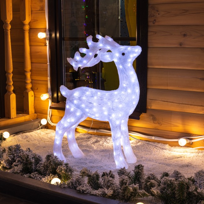 Акриловая светодиодная фигура Олень 50х25х75 см, IP65, понижающий трансформатор в комплекте NEON-NIGHT Акриловая светодиодная фигура Олень 50х25х75 см, IP65, понижающий трансформатор в комплекте NEON-NIGHT