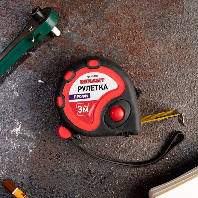 Рулетка измерительная Профи прорезиненный корпус, 3м х 16мм Рулетка измерительная Профи прорезиненный корпус, 3м х 16мм