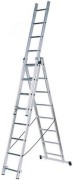 Лестница трехсекционная алюминиевая, 3 х 7 ступеней, H=202/316/426 см, вес 9.16 кг