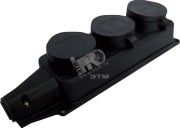 Колодка UNIVersal тройная однофазная с  заглушками с/з каучук 16А 250В IP44 (еврослот) Колодка UNIVersal тройная однофазная с  заглушками с/з каучук 16А 250В IP44 (еврослот)