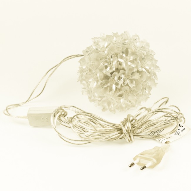 Шар светодиодный 230V, диаметр 12 см, 50 светодиодов, цвет синий Шар светодиодный 230V, диаметр 12 см, 50 светодиодов, цвет синий