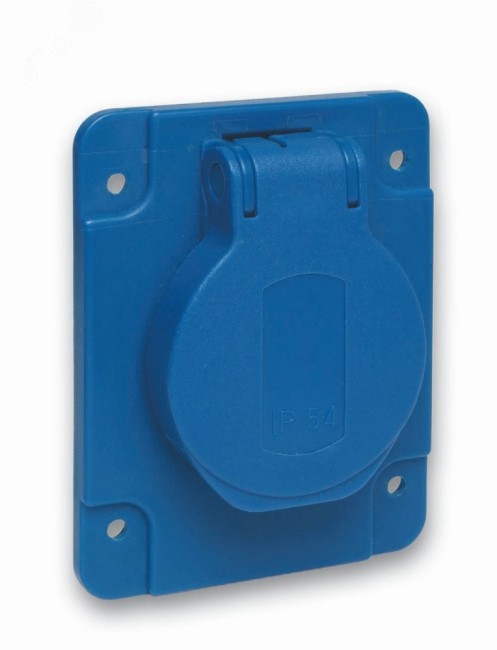 Розетка 10/16A 65х85мм IP54 винтовые зажимы сбоку