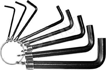 Ключи шестигранные на кольце, 8 шт (2-10 мм) CrV