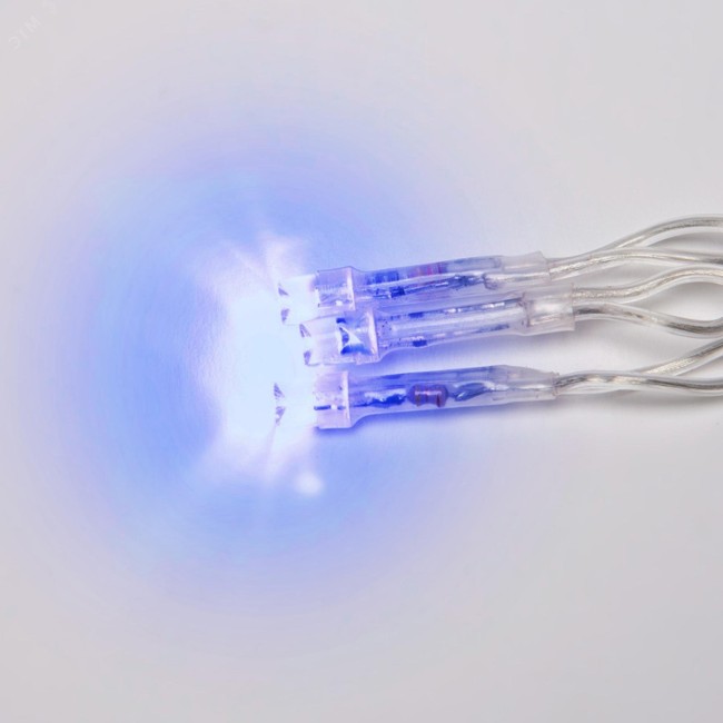 ULD-B1805-048/DTA BLUE IP20 Бахрома светодиодная, 1,8м. 48 светодиодов. Синий свет. Провод прозрачный. ТМ Uniel