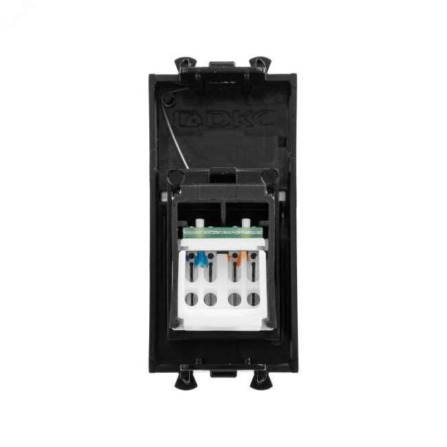 Компьютерная розетка ''Черный квадрат'' ''Avanti'' RJ-45 модульная, кат. 6А, 1 мод