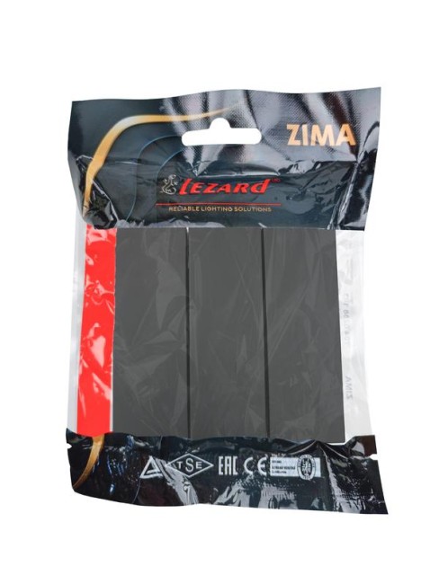 Выключатель 3-кл. СП ZIMA IP20 10А безвинт. зажим черн. бархат LEZARD 704-4288-109QC