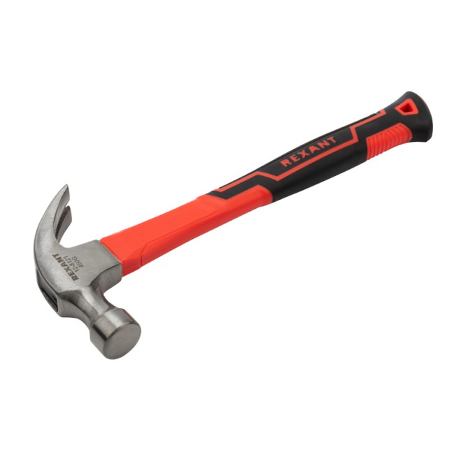 Молоток-гвоздодер 450г фибергласовая рукоятка REXANT Молоток-гвоздодер 450г фибергласовая рукоятка REXANT