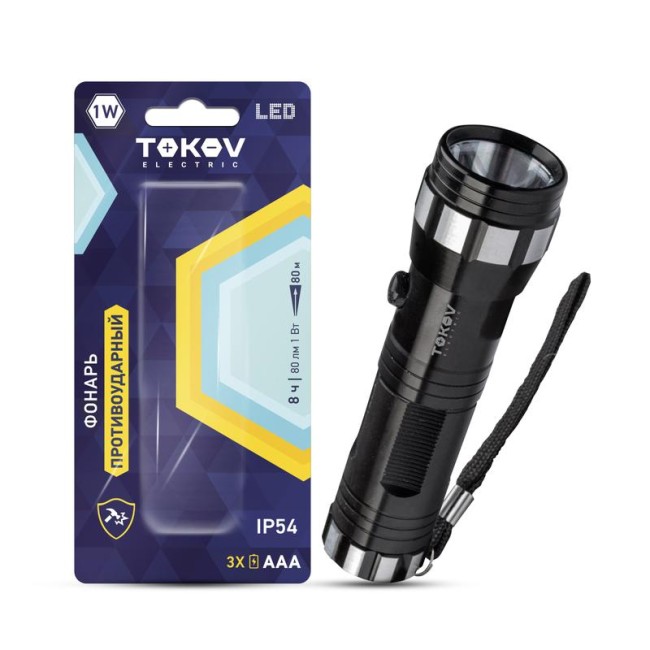 Фонарь ручной на батарейках 3xAAA анодированный алюм. TOKOV ELECTRIC TKE-RF-B-01 Фонарь ручной на батарейках 3xAAA анодированный алюм. TOKOV ELECTRIC TKE-RF-B-01