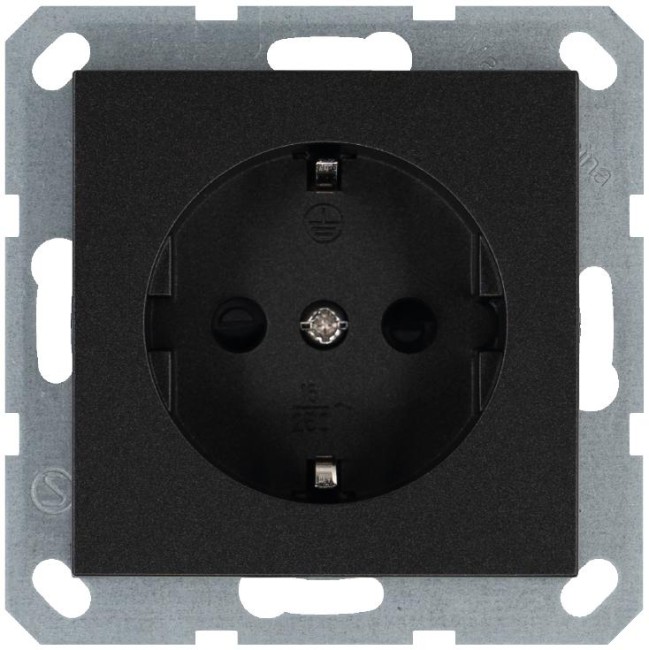 Розетка 1-м Shuko 16А IP20 с заземл. защ. шторки механизм антрацит Jasmart G5501B Розетка 1-м Shuko 16А IP20 с заземл. защ. шторки механизм антрацит Jasmart G5501B