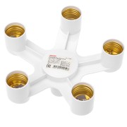 Разветвитель цокольный Е27-5хЕ27 белый REXANT Разветвитель цокольный Е27-5хЕ27 белый REXANT