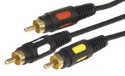 Шнур 3 RCA - 3 RCA, 1,5м, черный, Gold REXANT