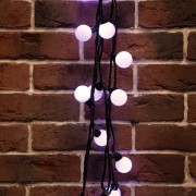 Гирлянда Мультишарики Ø38 мм, 10 м, 40 LED БЕЛЫЙ, черный ПВХ, IP65, постоянное свечение, 230В соединяется NEON-NIGHT (нужен шнур питания 303-500)