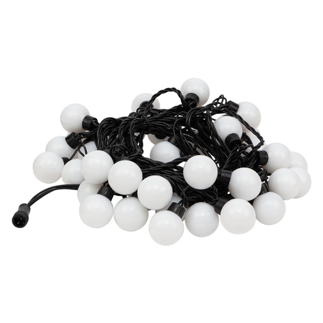 Гирлянда Мультишарики Ø38 мм, 10 м, 40 LED БЕЛЫЙ, черный ПВХ, IP65, постоянное свечение, 230В соединяется NEON-NIGHT (нужен шнур питания 303-500)