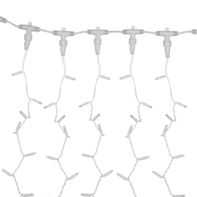 Гирлянда Светодиодный Дождь 2х3м, 600 LED БЕЛЫЙ, белый ПВХ, IP65, эффект мерцания, 230В соединяется NEON-NIGHT (нужен шнур питания 303-500-1)