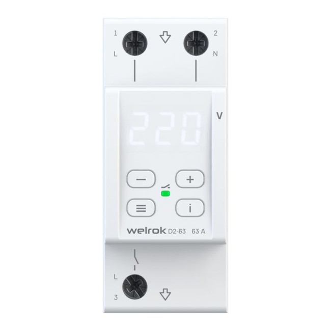 Реле напряжения d2-63 Welrok 4660251140069 Реле напряжения d2-63 Welrok 4660251140069